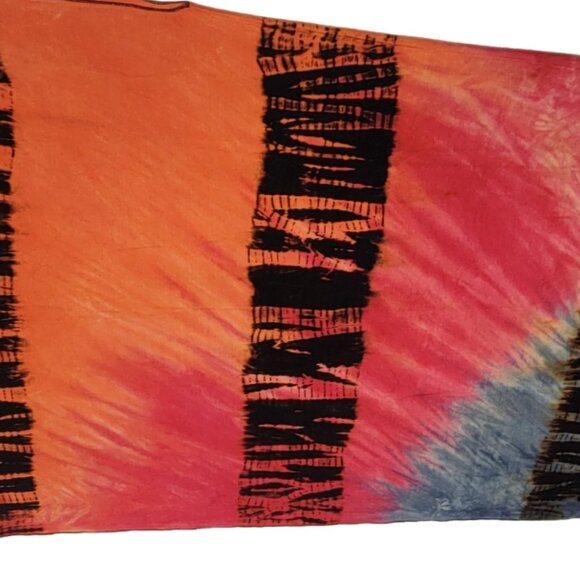 Colorful Cape Poncho Shawl Versatile Blouse Top Cover Up Tie Dye - Picture 6 of 7
